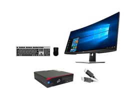 Fujitsu Esprimo D556 SFF + 34" UltraSharp P3418HW Curved Ultrawide Monitor