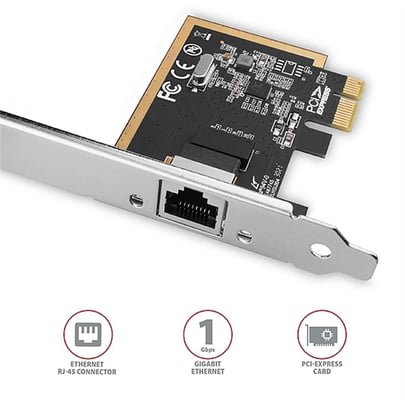 AXAGON PCEE-GRF, PCIe Network Card, 1x Gigabit Ethernet port (RJ-45),  Realtek, with LP adapter PCI express card - 1630014 | furbify