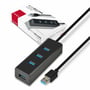 AXAGON HUE-S2BL, 4x USB 3.0 CHARGING hub, micro USB napr. konektor, kábel USB-A 1.2m - 2000016 thumb #1