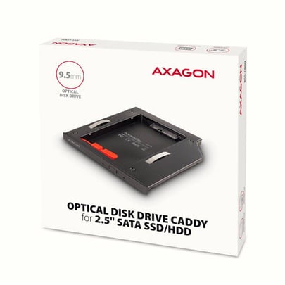 AXAGON RSS-CD09 frame for 2.5" SSD/HDD in DVD slot , 9.5 mm, LED, aluminum - 2210018 #8