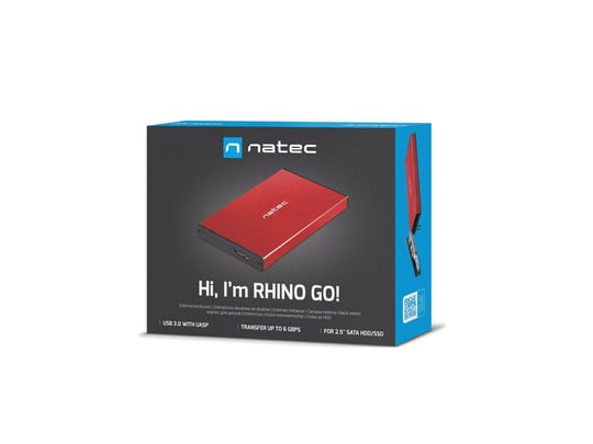 Natec External Box for HDD 2,5" USB 3.0 Rhino Go, Red, NKZ-1279 - 2210013 #6