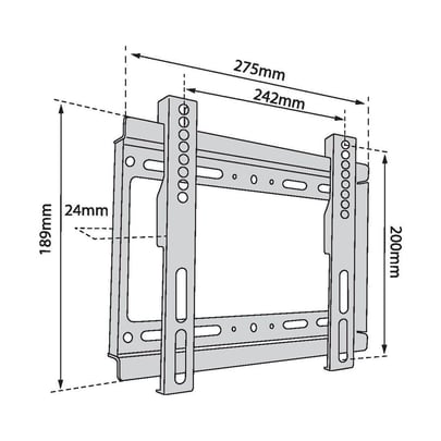 TB TV wall mount TB-250 up to 42", 40kg max VESA 75x75, 100x100, 200x100, 200x200 - 1940006 #2