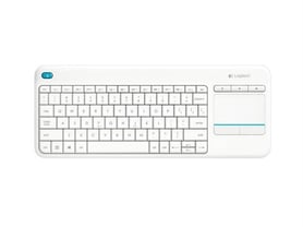 Logitech Wireless Touch Keyboard K400 plus, USB, CZ/SK, White