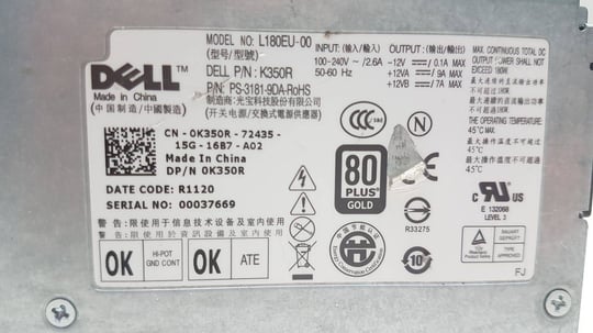 Dell for Optiplex 780, 790, 990, 7010, 9010 USFF - 180W - 1650155 #2