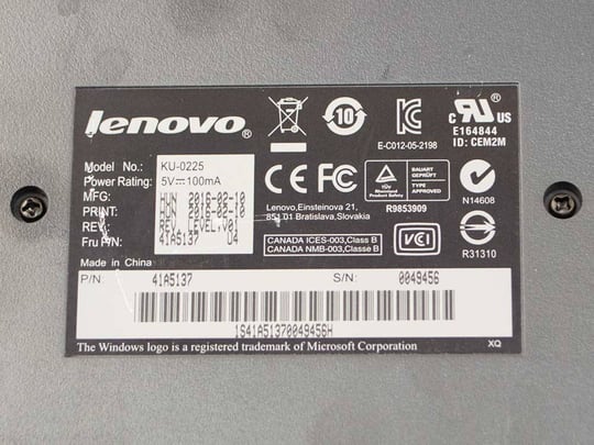 Lenovo US KU-0225 Klávesnica - 1380134 (použitý produkt) #3
