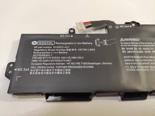 HP EliteBook G5 Laptop Battery – SS03XL, 933321-855, 932823-421 – 11.55V, 50WH, 3-Cell