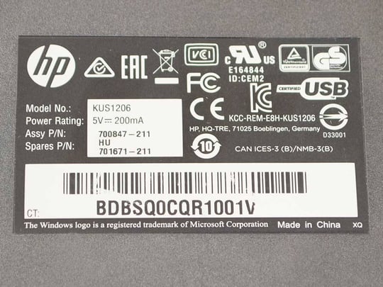 HP HU KUS1206 CCID Smart Card Reader Billentyűzet - 1380120 (használt termék) #5