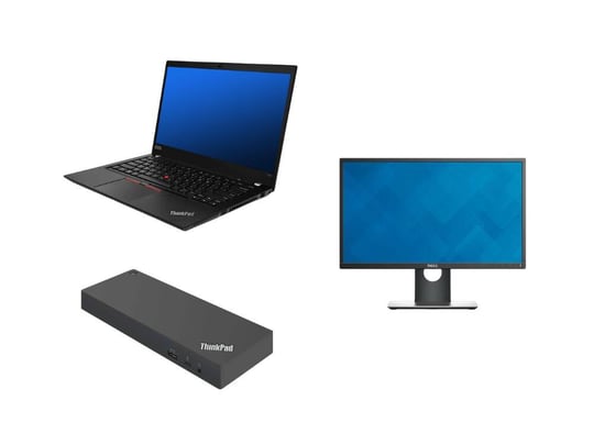 Lenovo ThinkPad T490 + Docking station Lenovo ThinkPad USB-C Dock (Type 40A9) 90W Adapter + Monitor Dell Professional P2417H 24" - 15227831 #1