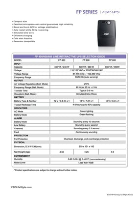 FSP/Fortron UPS FP 800, 800 VA, line interactive - 1950008 #3