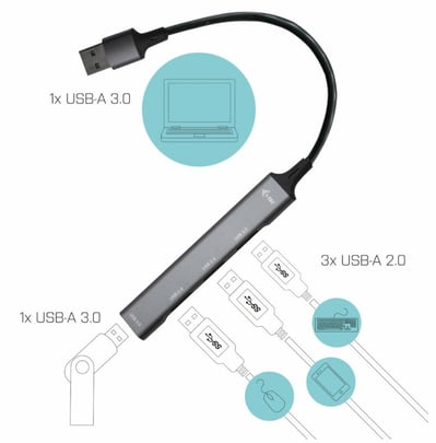 i-tec USB 3.0 Metal HUB 1x USB 3.0 + 3x USB 2.0 - 2000021 #3