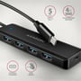 AXAGON HUE-C1C, 4x USB 5Gbps TRAVEL hub, USB-C napájací konektor, kábel USB-C 19cm - 2000022 thumb #2