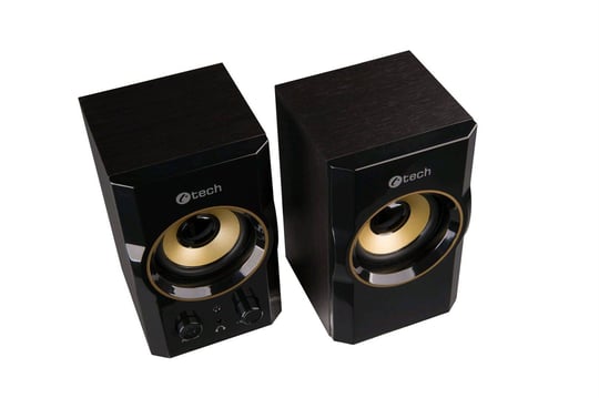 C-Tech SPK-11, 2.0, Wood, Black-Gold, Jack/USB - 1840024 #3