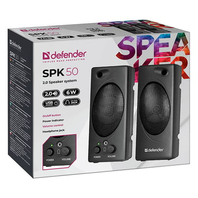 Defender Reproduktor SPK 50, 2.0, 6W, Black, Volume Control, 3,5 Jack, USB - 1840025 #3