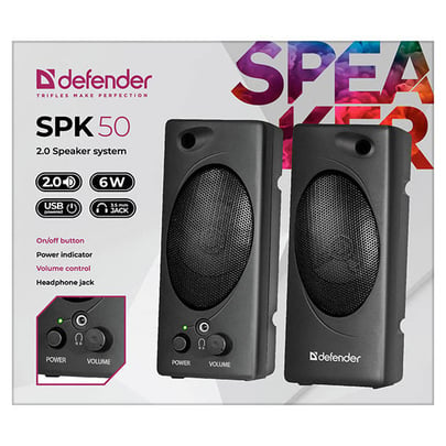 Defender Reproduktor SPK 50, 2.0, 6W, Black, Volume Control, 3,5 Jack, USB - 1840025 #2