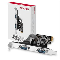 AXAGON PCEA-S2N, PCIe - 2x Serial port (RS232, RS-232) 250 kbps, Adapter LP