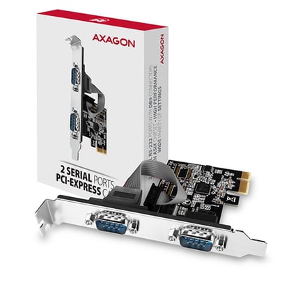 AXAGON PCEA-S2N, PCIe - 2x Serial port (RS232, RS-232) 250 kbps, Adapter LP PCI express card - 1630012 #1