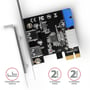 AXAGON PCEU-232VL, PCIe Card 2+2x USB 3.2 Gen 1 Port, UASP, With LP Adapter - 1630008 thumb #3