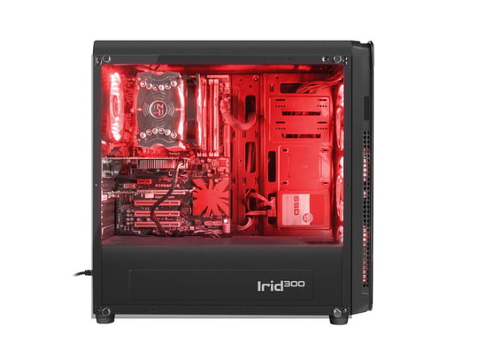 Genesis IRID 300 RED MIDI (USB 3.0), 4 Fan , Illuminating Red Light Case PC  - 1170032 | furbify