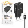 Aligator USB Charger, 2xUSB - 2.4A, Smart IC, Black, USB cable for iPhone/iPad (Lightning) - 2310005 thumb #1