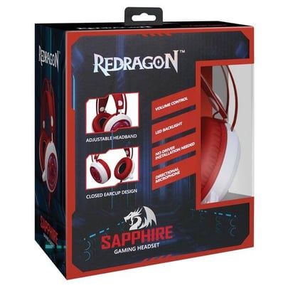 Redragon SAPPHIRE, Gaming Headphones with Microphone, 2x 3.5 mm jack + USB  Fejhallgató - 1350026 | furbify