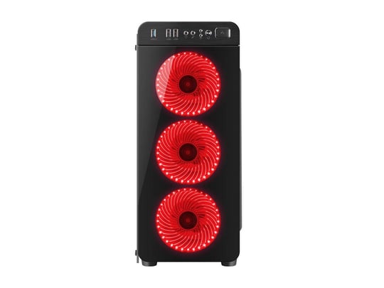 Genesis IRID 300 RED MIDI (USB 3.0), 4 Fan , Illuminating Red Light Case PC - 1170032 #3