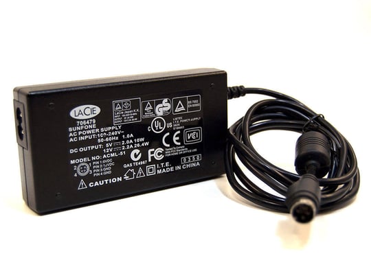LaCie ACML-51 AC Power Adapter 4 Pin DIM 5V 2.0A 10W / 12V 2.2A 26.4W - 1640431 #3