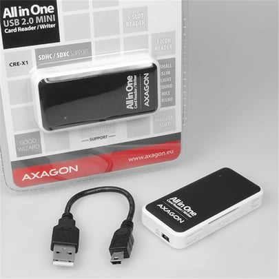 AXAGON CRE-X1, USB 2.0 External MINI Reader 5-slot ALL-IN-ONE - 1970004 #1