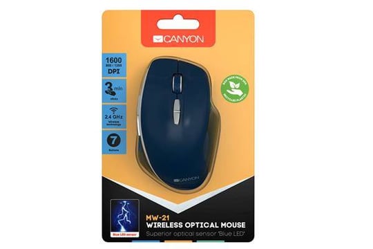 Canyon CNS-CMSW21BL, USB Wireless, Blue LED Senzor, 1600 DPI, UV Matt - 1460067 #6