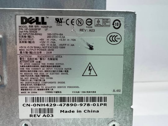 Dell for Optiplex GX620 720 745 755 DT Zdroj - 1650087 (použitý produkt) #3