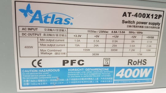 Atlas AT-400X12P 400W ATX Zdroj - 1650064 (použitý produkt) #2