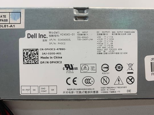 Dell for Optiplex 390, 790, 990, 3010, 7010, 9010 SFF Tápegység - 1650013 (használt termék) #2