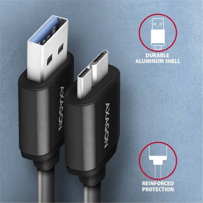AXAGON BUMM3-AM10AB, Speed Cable Micro-B USB-USB-A , USB 3.2 Gen 1, 1m - 1110071 #4