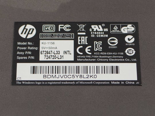 HP EU KU-1156 (Quality: Bazár) Klávesnice - 1380224 (použitý produkt) #3