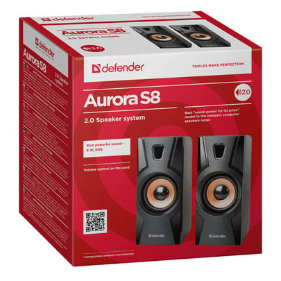 Defender Reproduktor Aurora S8, 2.0, 8W, Black, Volume Control, - 1840026 #3