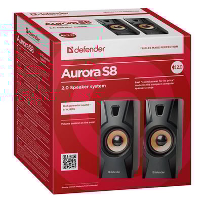 Defender Reproduktor Aurora S8, 2.0, 8W, Black, Volume Control, - 1840026 #3