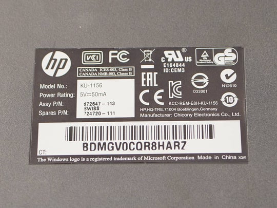 HP EU KU-1156 Billentyűzet - 1380104 (használt termék) #3