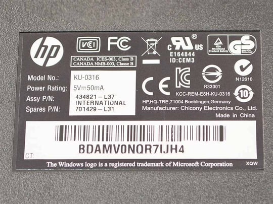 HP EU KU-0316 Billentyűzet - 1380124 (használt termék) #3