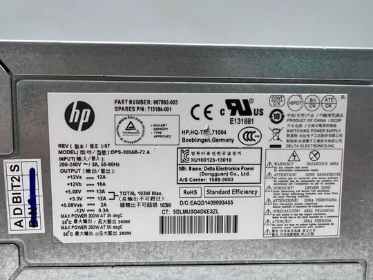 HP for HP Pro 3330 3340 3380 3400 3410 MT - 300W Tápegység - 1650175 (használt termék) #2