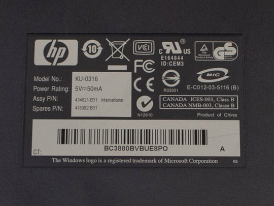 HP US KU-0316 Klávesnica - 1380208 (použitý produkt) #3