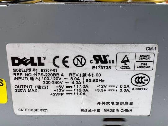Dell for OptiPlex GX520, GX620 SFF - 220W Tápegység - 1650128 (használt termék) #2