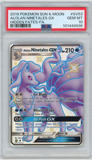 ALOLAN NINETALES GX - HIDDEN FATES-FA · PSA GEM MT 10