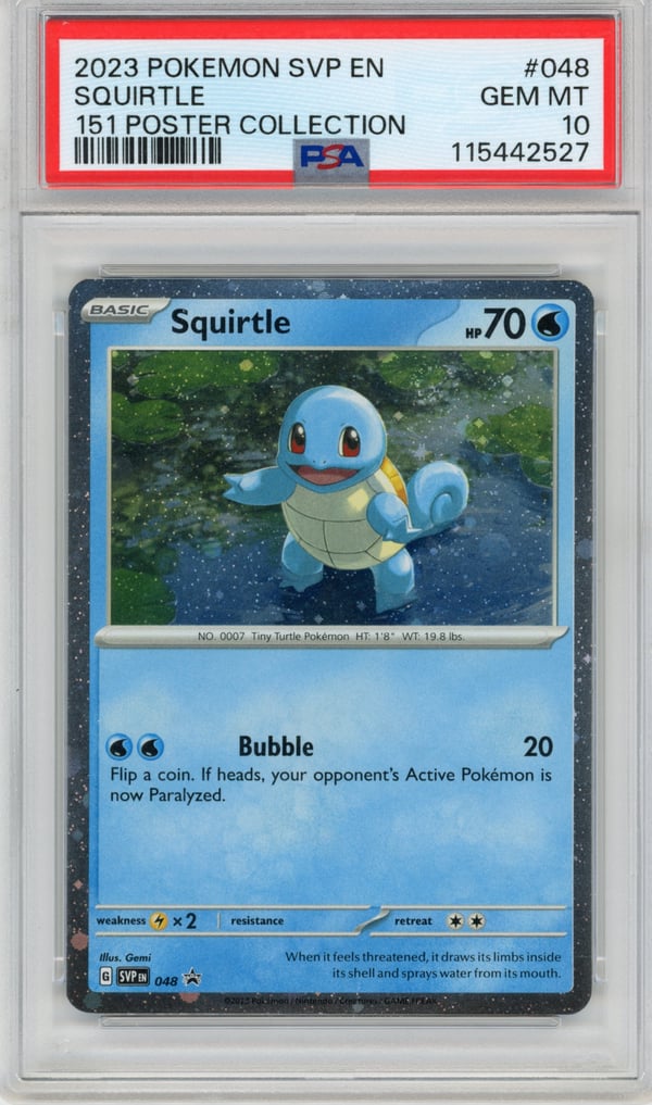SQUIRTLE - 151 POSTER COLLECTION · PSA GEM MT 10