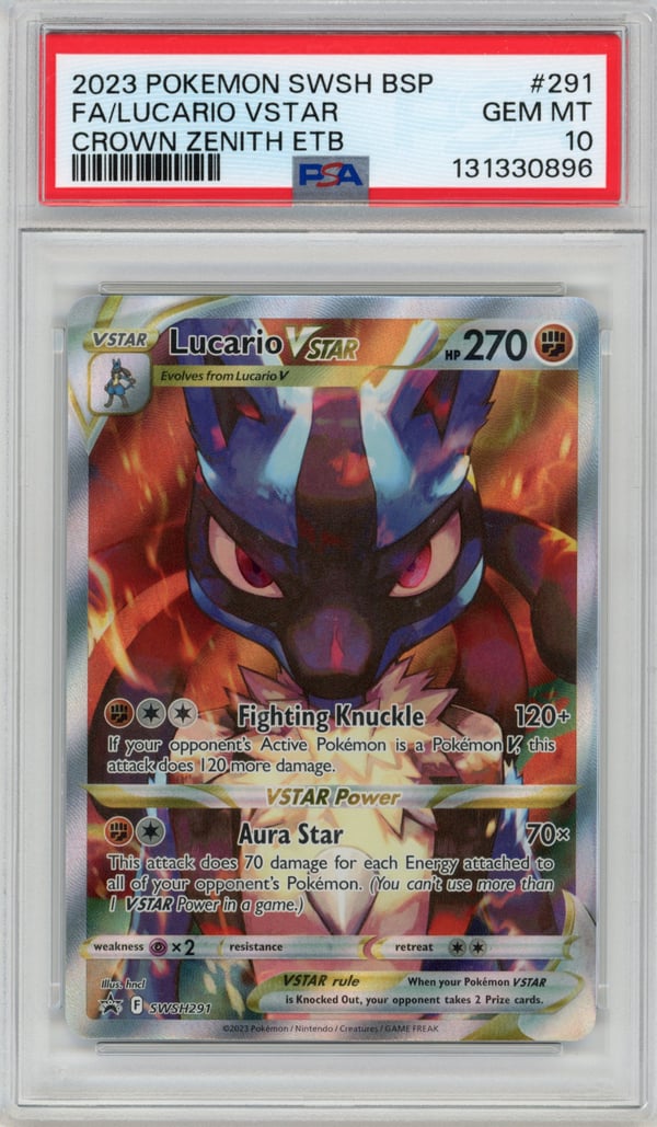 FA/LUCARIO VSTAR - CROWN ZENITH ETB · PSA GEM MT 10