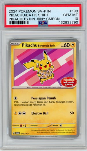 PIKACHU/BATIK SHIRT - PIKACHU'S IDN.JRNY.CMPGN. · PSA GEM MT 10