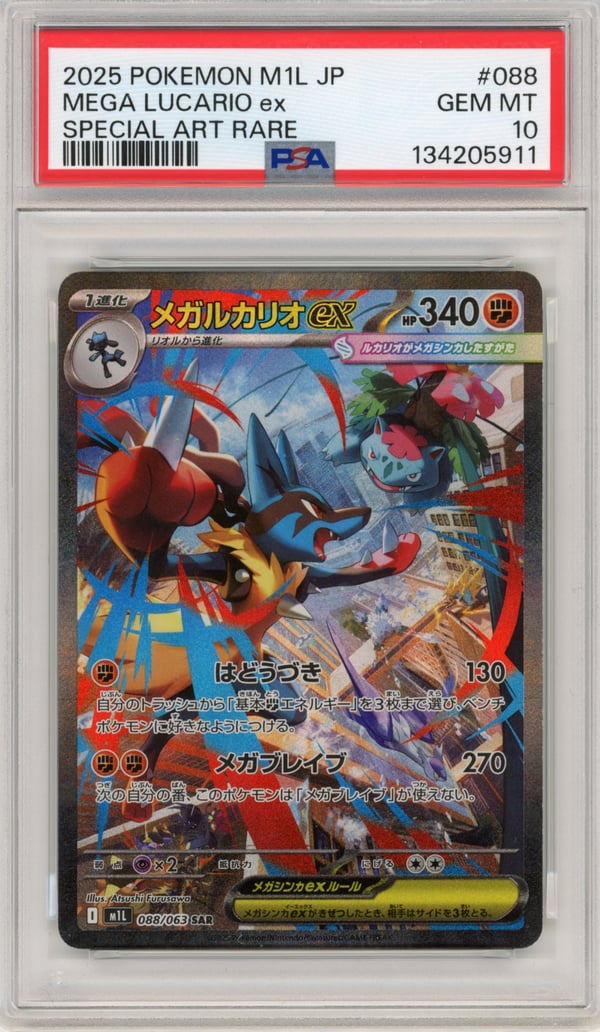 MEGA LUCARIO ex - SPECIAL ART RARE · PSA GEM MT 10