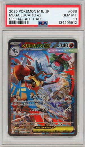 MEGA LUCARIO ex - SPECIAL ART RARE · PSA GEM MT 10