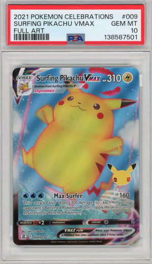 SURFING PIKACHU VMAX - FULL ART · PSA GEM MT 10