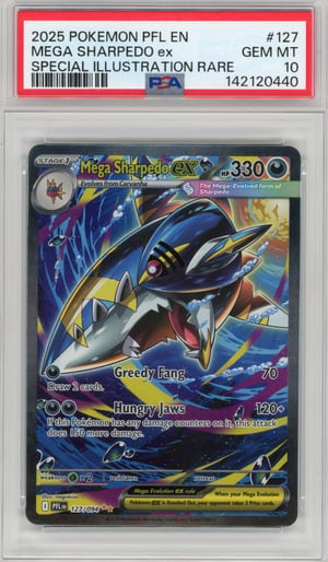 MEGA SHARPEDO ex - SPECIAL ILLUSTRATION RARE · PSA GEM MT 10