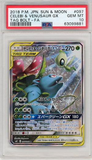 CELEBI & VENUSAUR GX - TAG BOLT-FA · PSA GEM MT 10