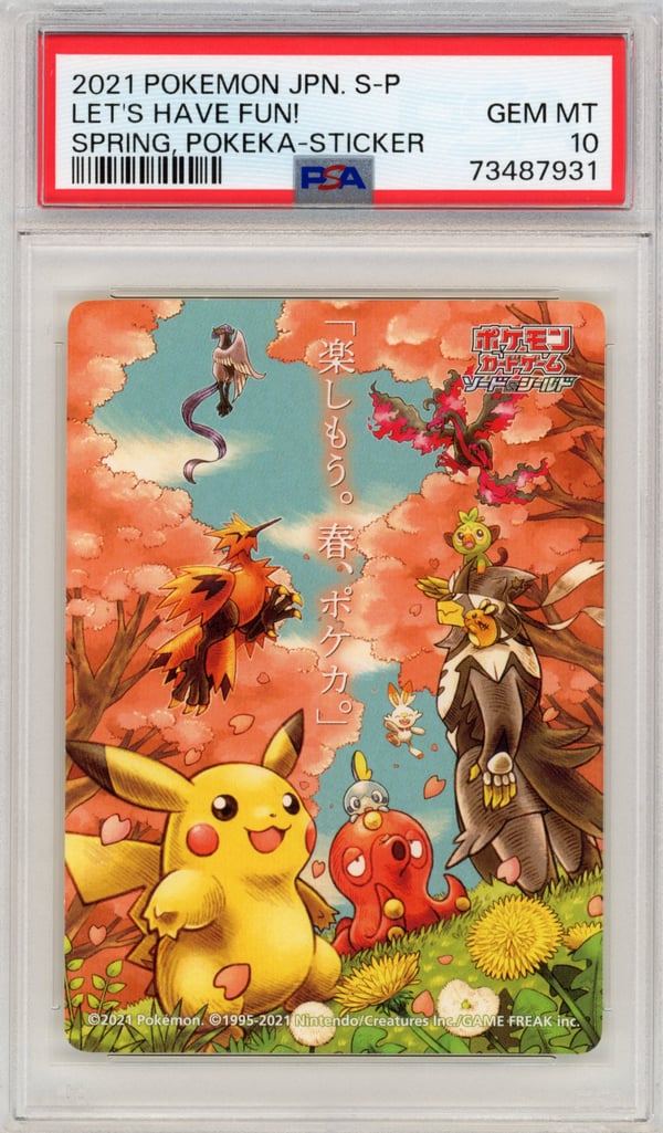LET'S HAVE FUN! - SPRING, POKEKA-STICKER · PSA GEM MT 10